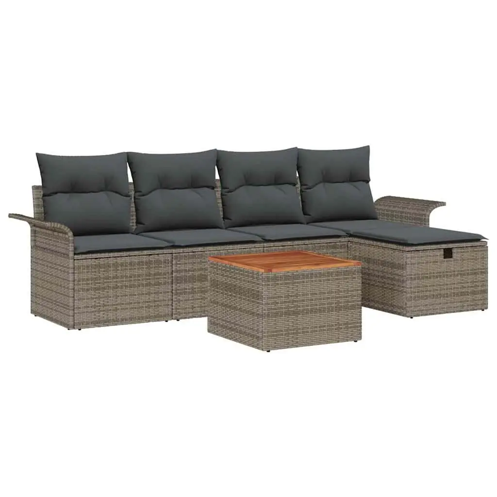6-Piece Grey Outdoor Sofa Set
