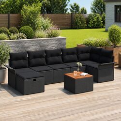 8-Piece Outdoor Modular Sofa Set with Cushions