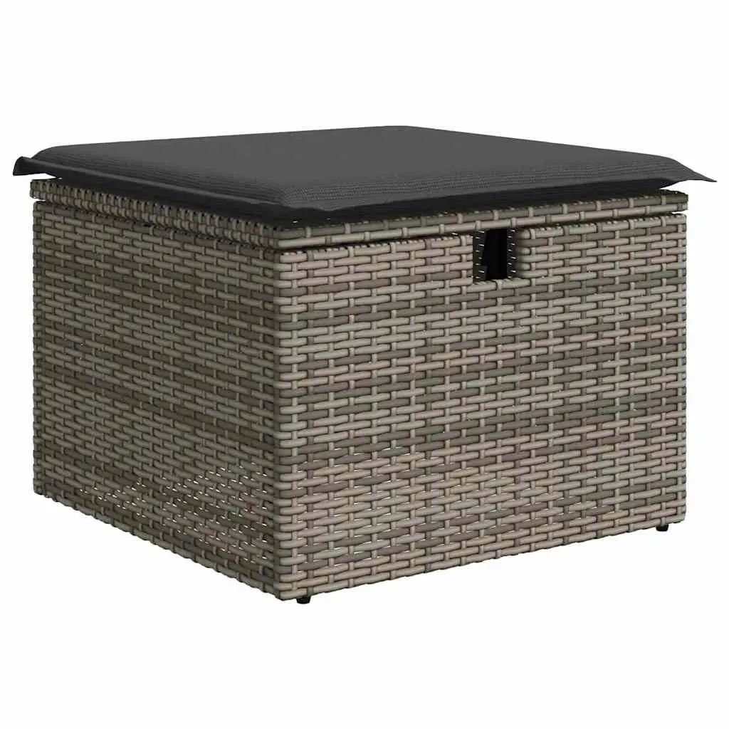 Outdoor Garden Sofa Set 8 Pieces Grey Poly Rattan Modular Patio Furniture with