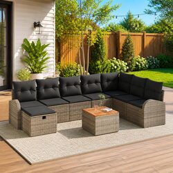 9-Piece Outdoor Sofa Set: Dimensions & Materials