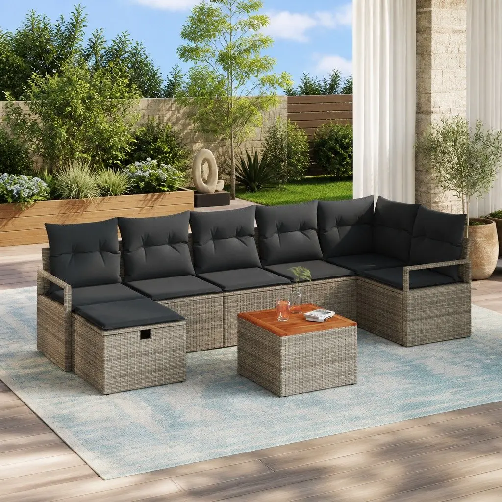 8-Piece Grey Outdoor Sofa Set