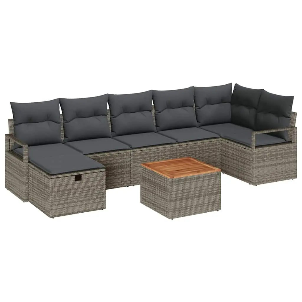 8-Piece Grey Outdoor Sofa Set