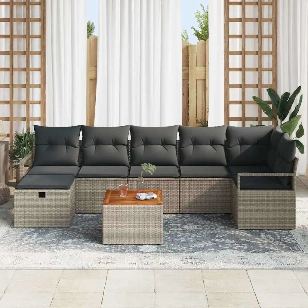 8-Piece Grey Outdoor Sofa Set