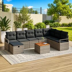 Specifications of the 9-Piece Grey Outdoor Sofa Set