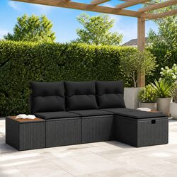 4 Piece Modular Black Garden Sofa Set Specifications