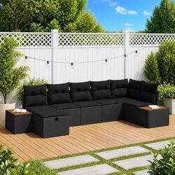 Specifications for 7-Piece Black Outdoor Sofa Set