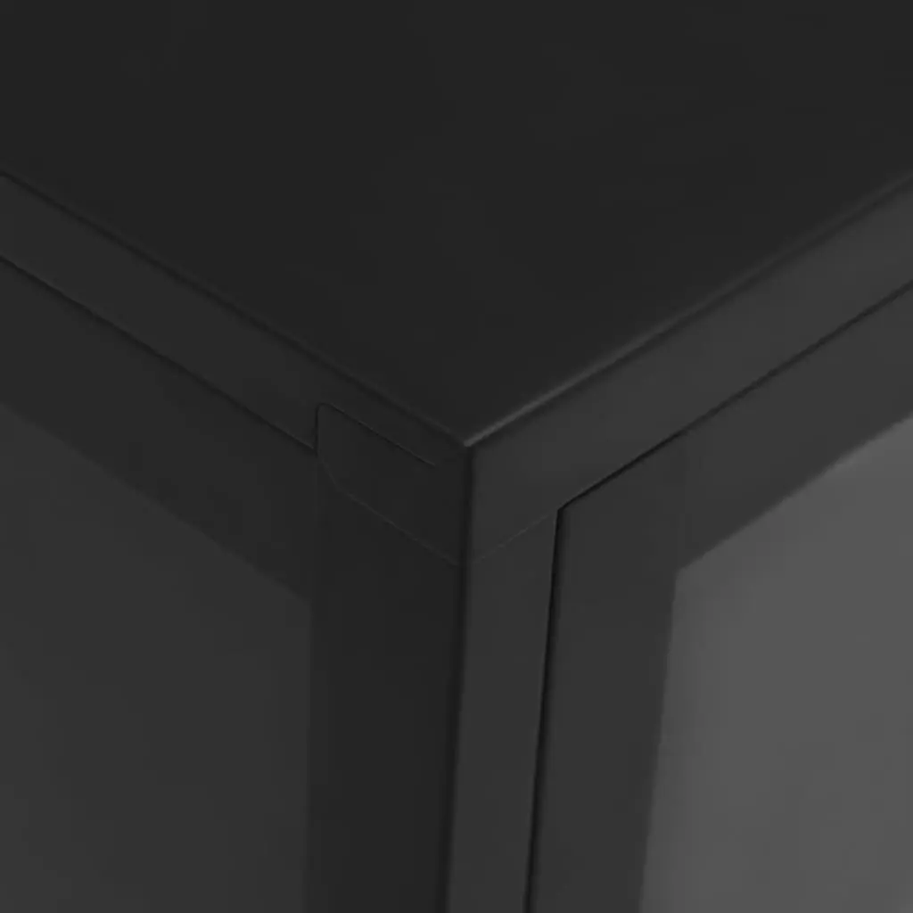 Sideboard Black 105x35x70 cm Storage Cabinet with Glass Door Shelving Unit