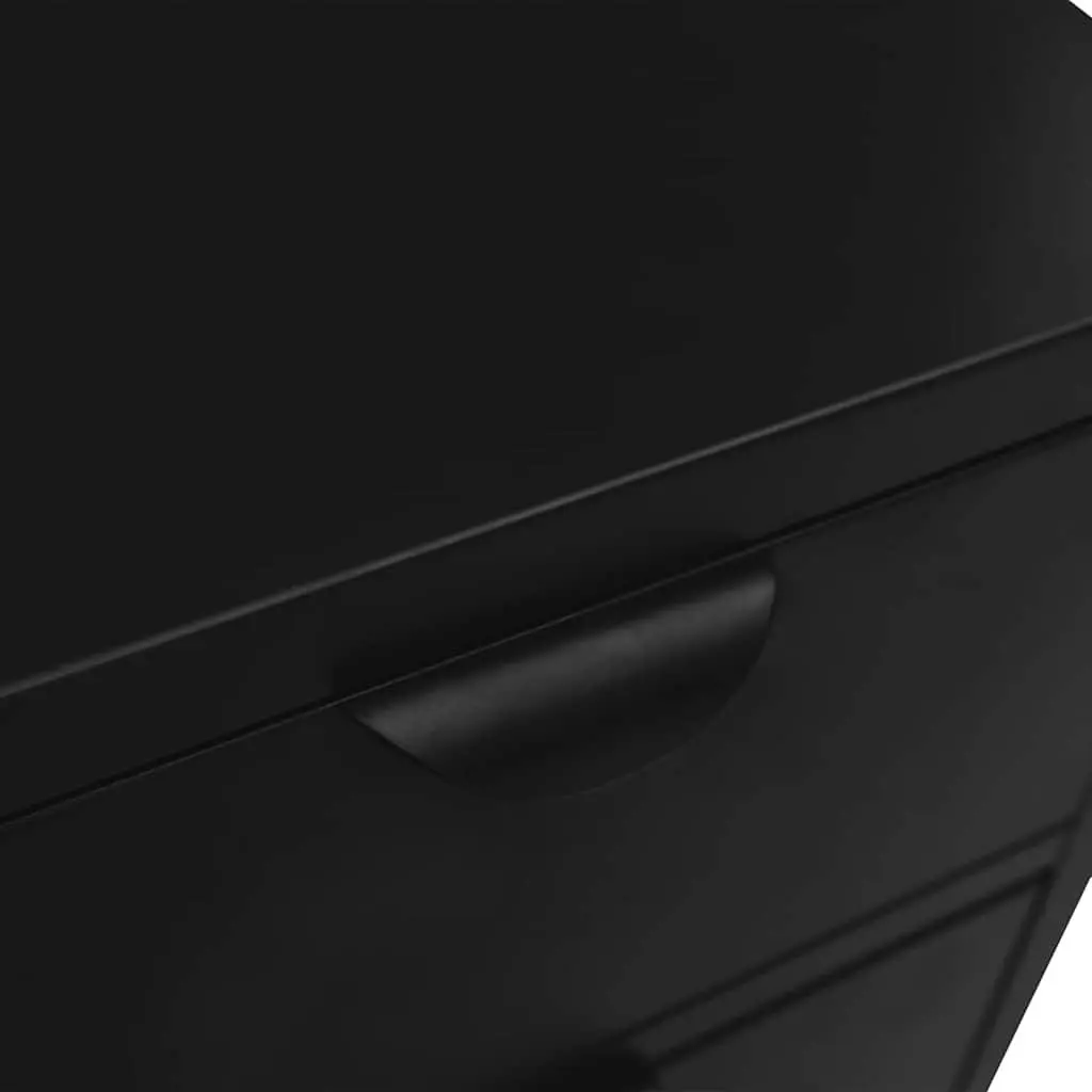 Black Steel and Glass Sideboard Cabinet