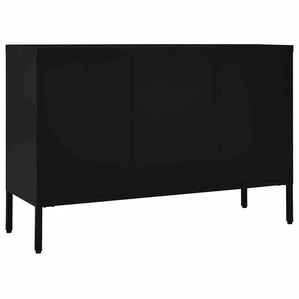 Sideboard Black 105x35x70 cm Storage Cabinet with Tempered Glass Drawers