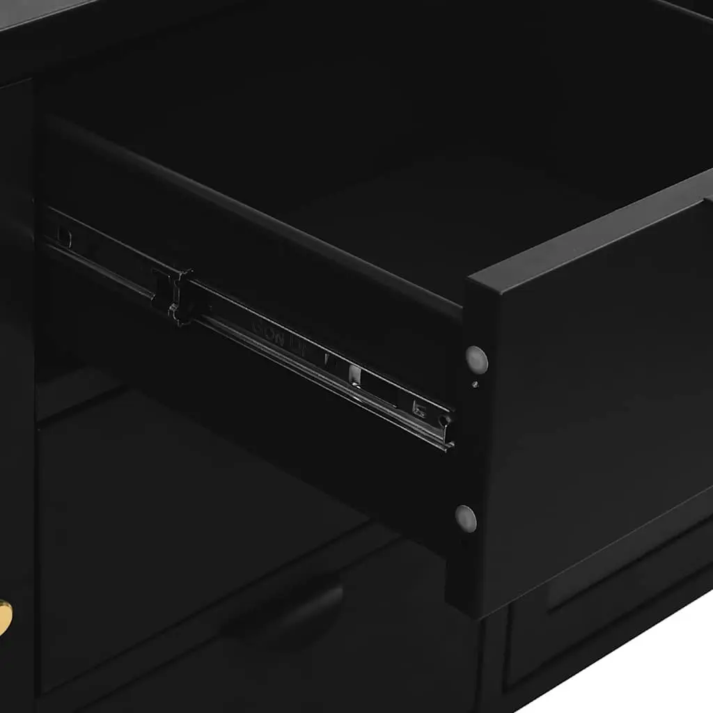 Sideboard Black 105x35x70 cm Storage Cabinet with Tempered Glass Drawers