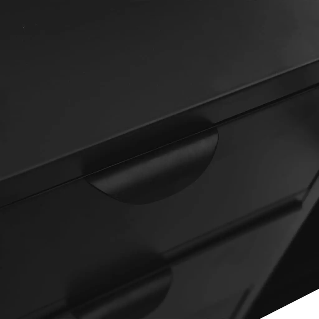 Sideboard Black 105x35x70 cm Storage Cabinet with Tempered Glass Drawers