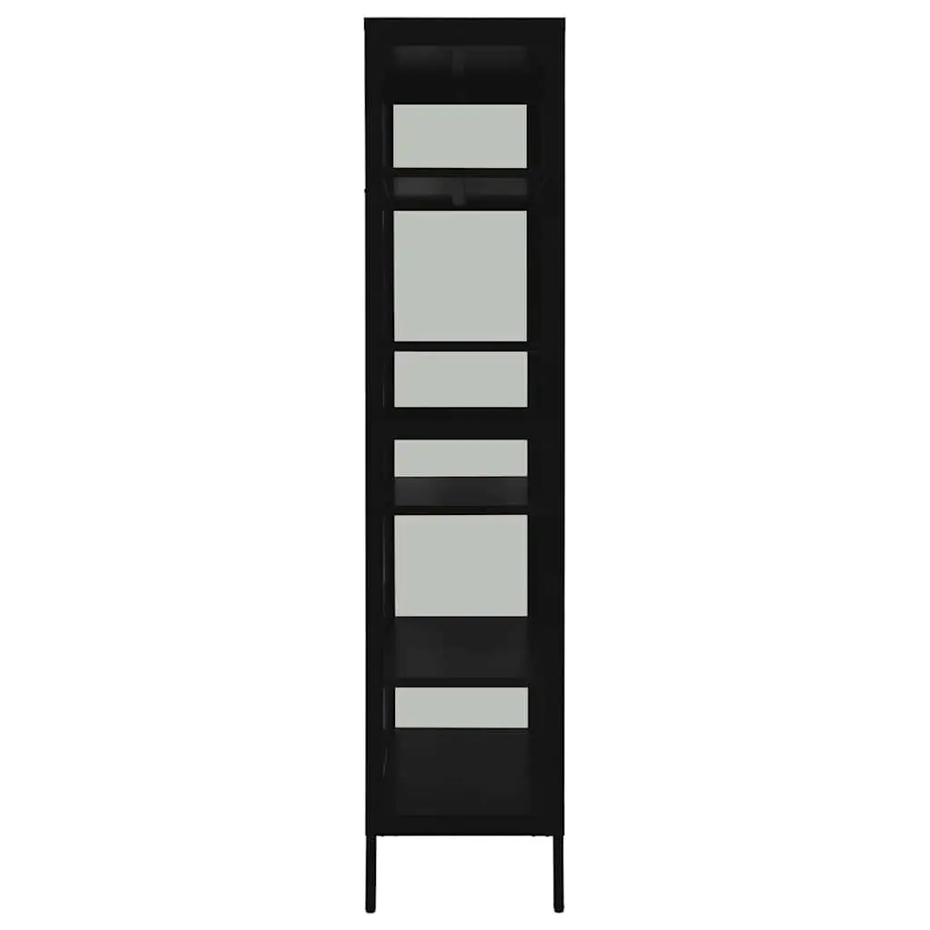 Display Cabinet Black Storage Furniture 90x40x180 cm Steel Tempered Glass