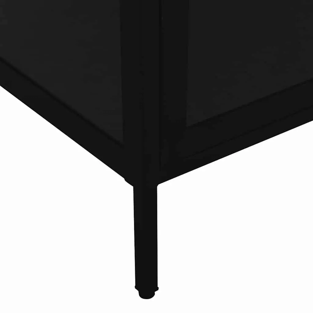 Display Cabinet Black Storage Furniture 90x40x180 cm Steel Tempered Glass
