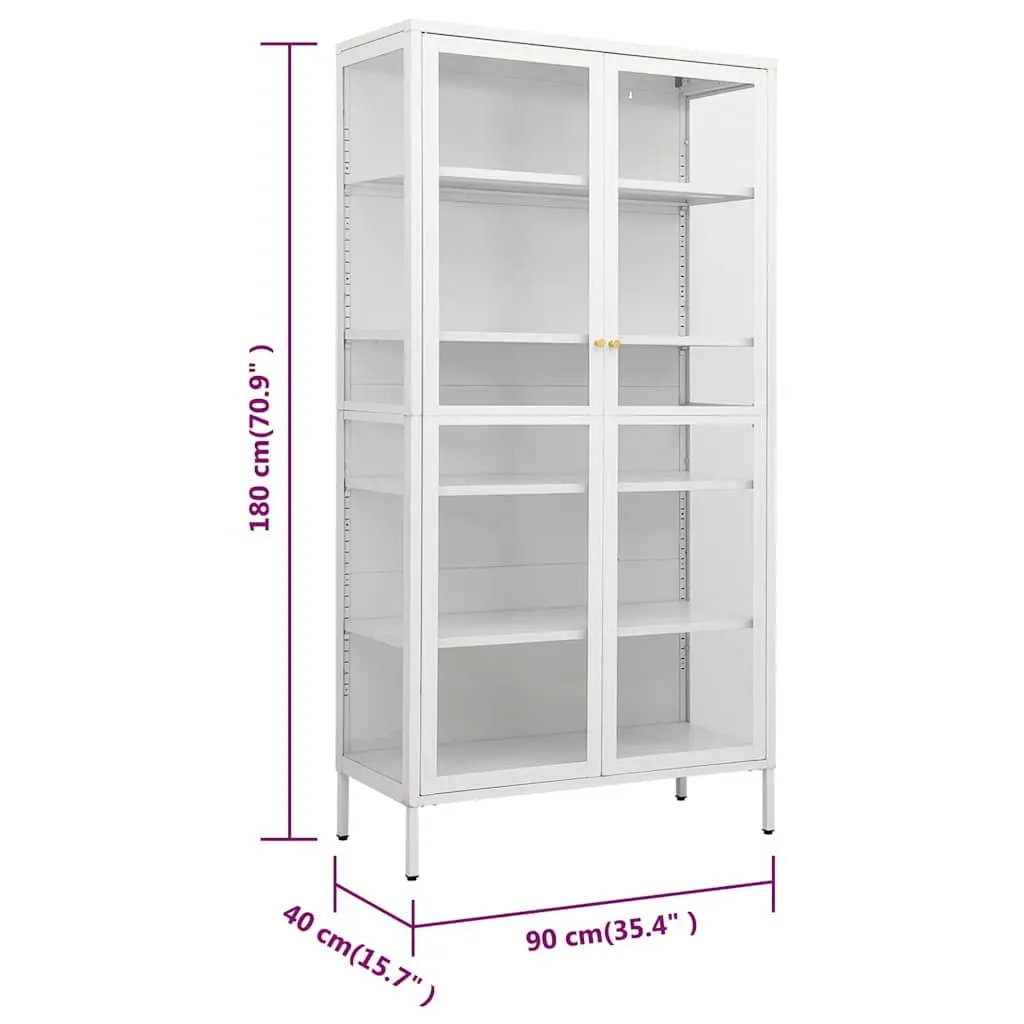 Storage Cabinet for Home 90x40x180cm Tempered Glass Display Shelving Unit