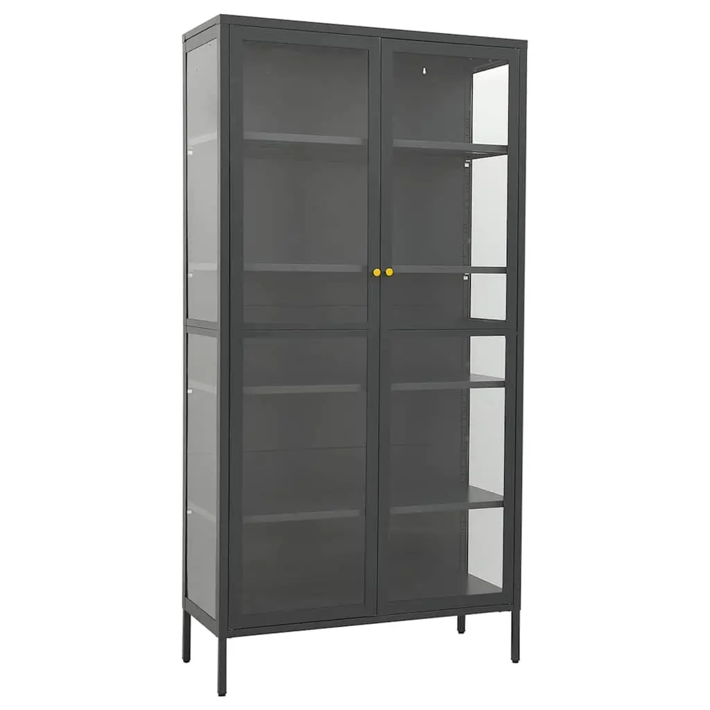 Display Cabinet Anthracite Storage Unit Adjustable Shelves Home Furniture