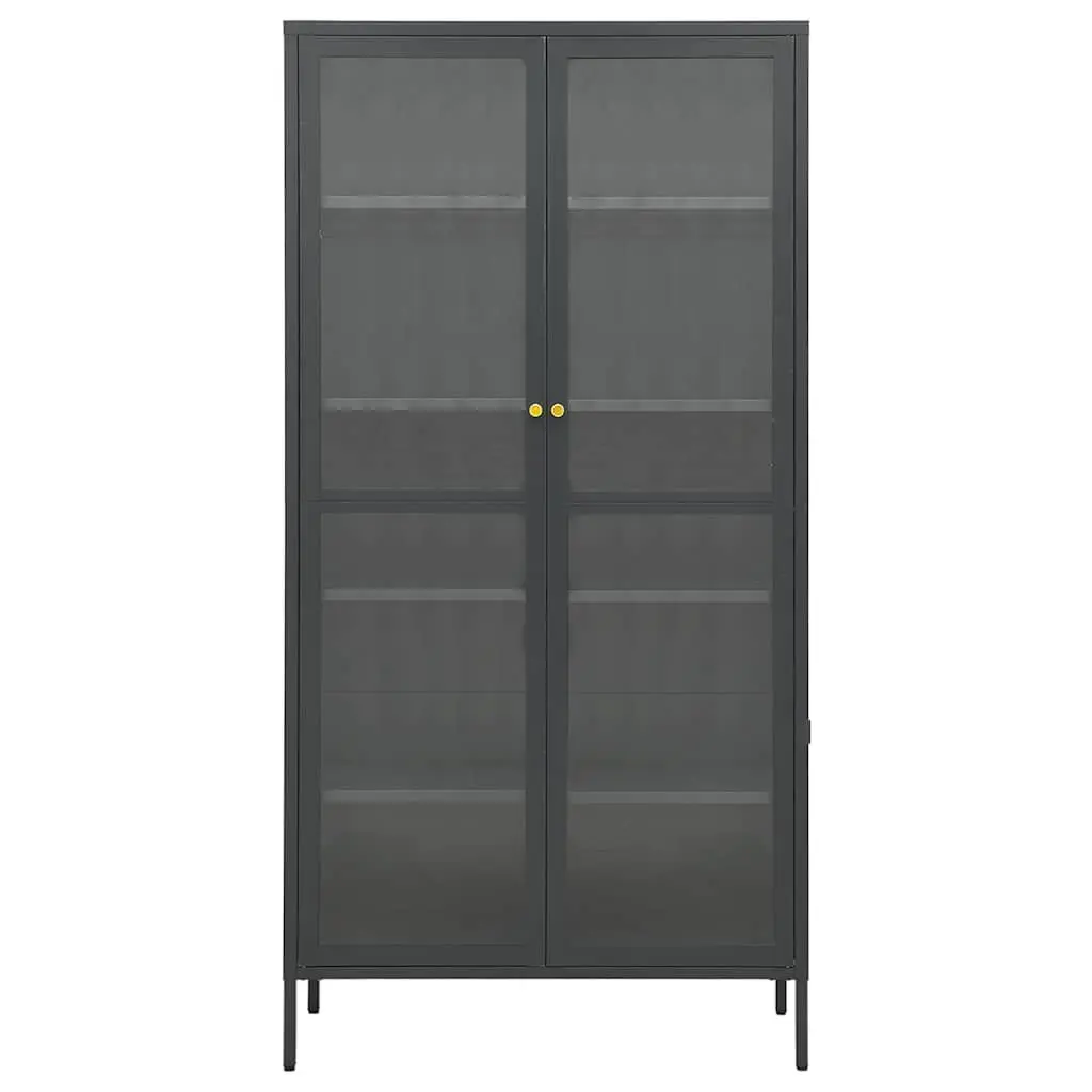 Display Cabinet Anthracite Storage Unit Adjustable Shelves Home Furniture