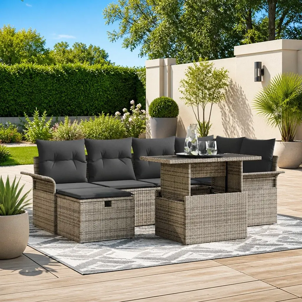 7-Piece Grey Outdoor Sofa Set