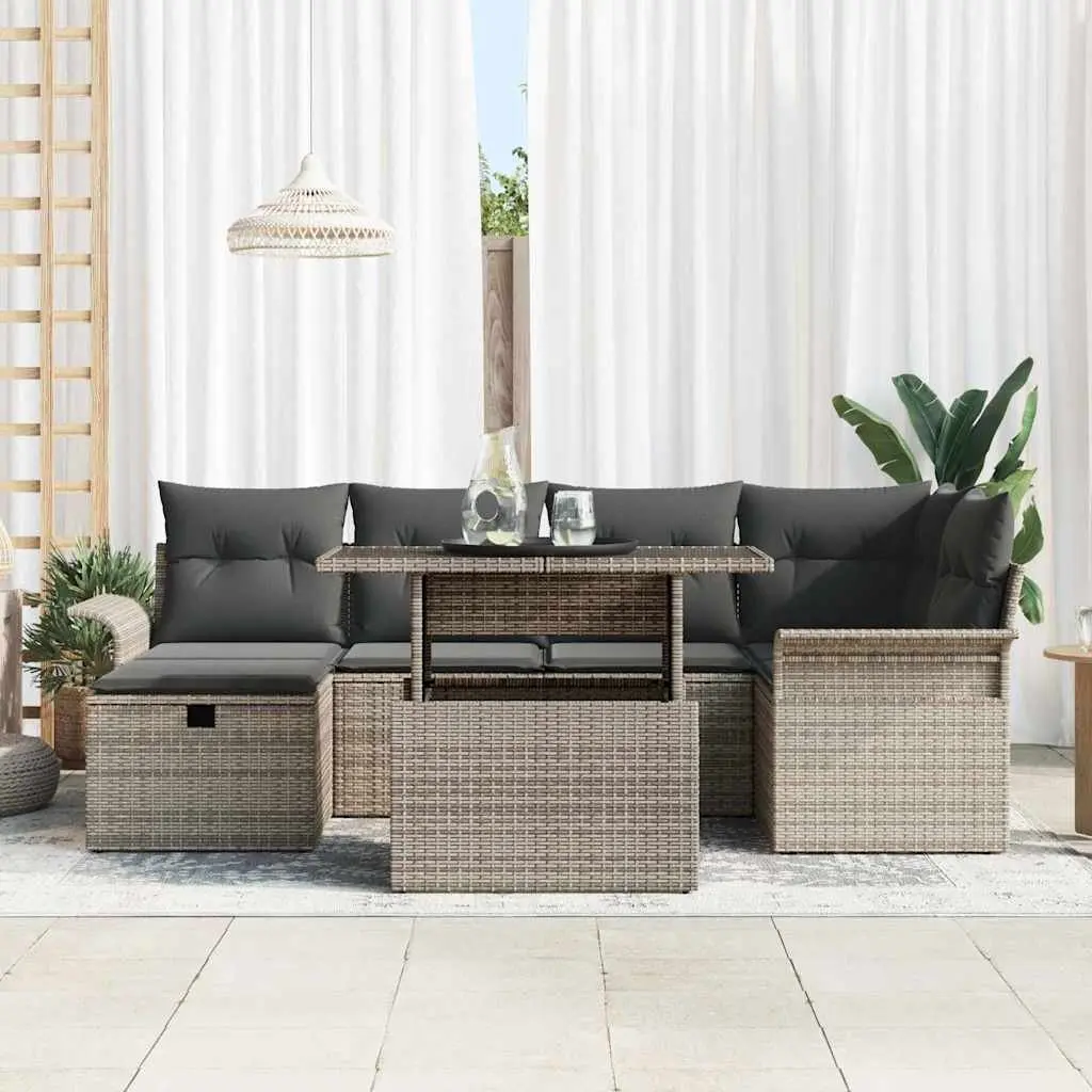 7-Piece Grey Outdoor Sofa Set