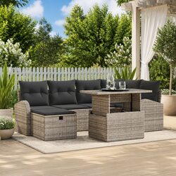 7-Piece Grey Poly Rattan Garden Sofa Set Specifications