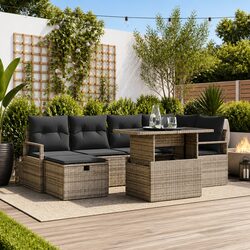 Specifications of 7-Piece Grey Modular Garden Sofa Set
