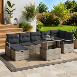 Specifications of 8-Piece Modular Garden Sofa Set