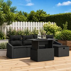 Specifications of 6 Piece Black Modular Garden Sofa Set