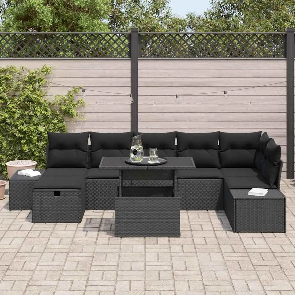 Garden Sofa Set 8pcs Outdoor Modular Lounge Poly Rattan Corner Sofa Patio Set