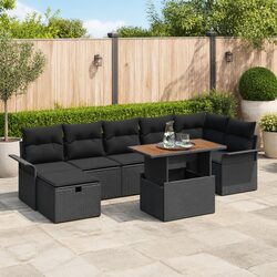 8-Piece Adjustable Garden Sofa Set with Solid Acacia Wood