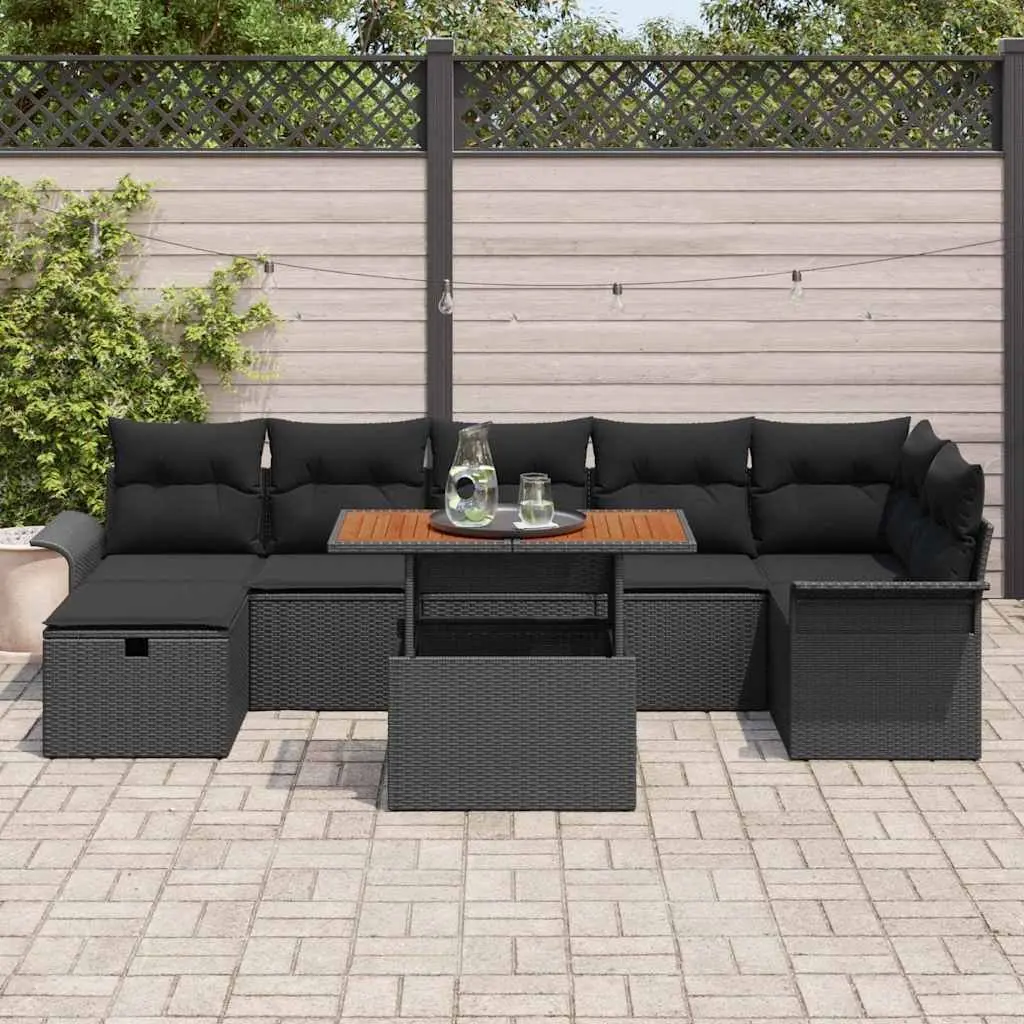 8-Piece Adjustable Garden Sofa Set with Solid Acacia Wood