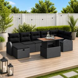 8-Piece Modular Garden Sofa Set - Adjustable Height Feature
