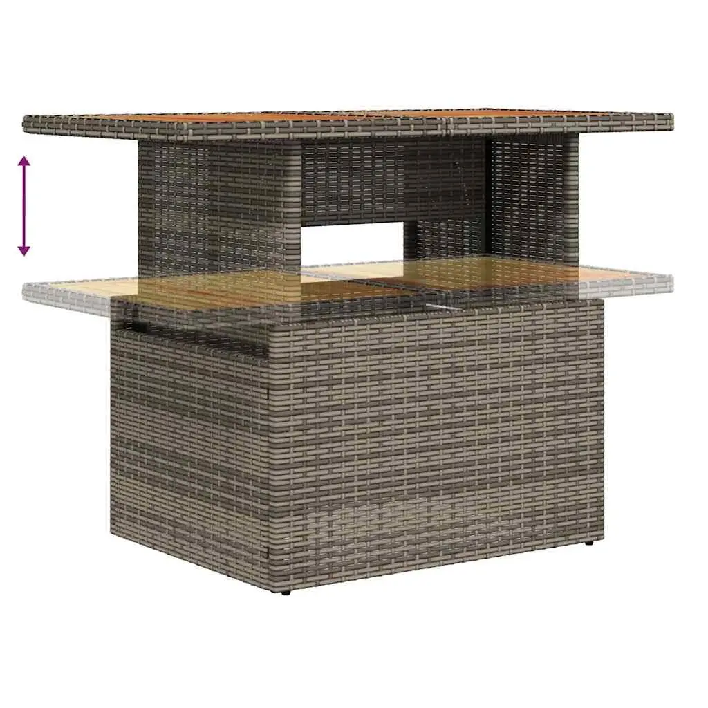 Garden Sofa Set Outdoor Furniture 6 Piece Grey Poly Rattan