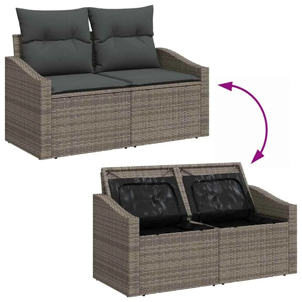 Garden Sofa Set Outdoor Seating Height-Adjustable 6 Piece Grey