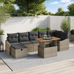 Specifications for 8-Piece Height-Adjustable Grey Sofa Set