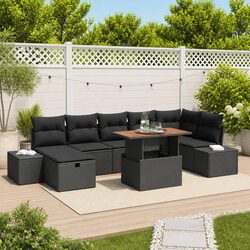 Specifications of 8 Piece Modular Black Rattan Sofa Set