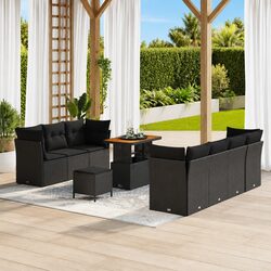 Specifications for Garden Sofa Set: 10-Piece Black Rattan