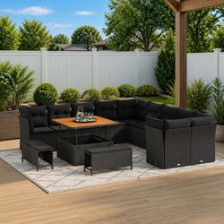 Specifications of Black Poly Rattan Modular Sofa Set