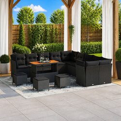 Specifications of 14-Piece Black Garden Sofa Set