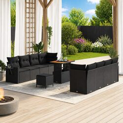 Specifications of 11-Piece Garden Sofa Set in Black