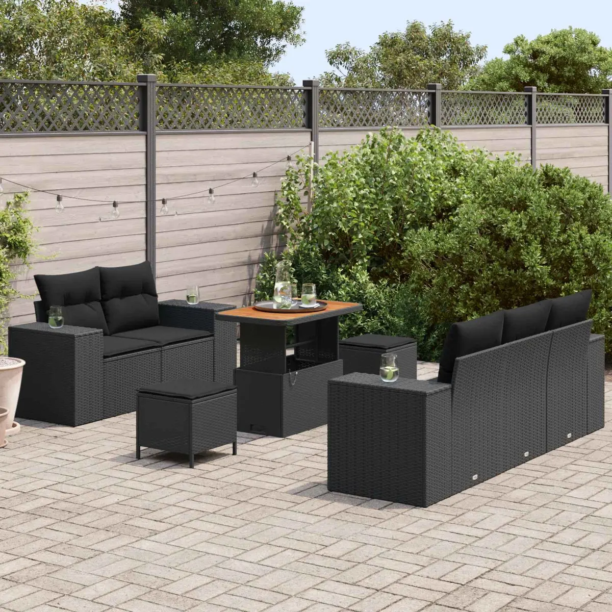 8-Piece Height-Adjustable Garden Sofa Set