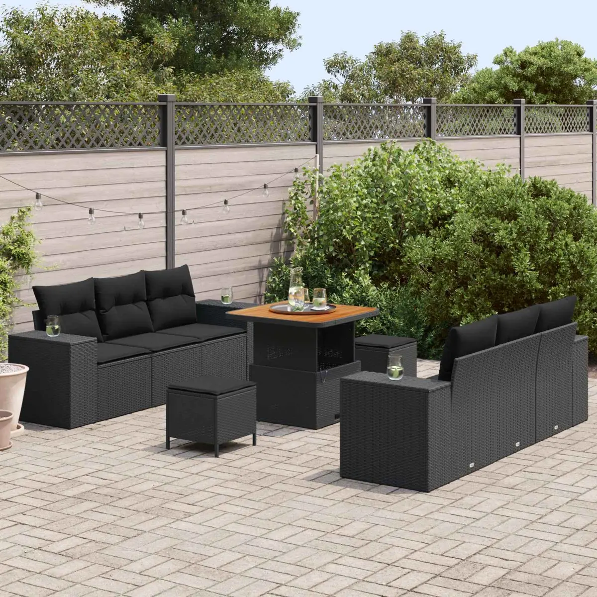 9-Piece Modular Garden Sofa Set