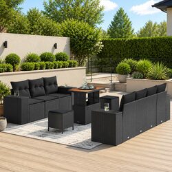 Specifications of Black Modular Garden Sofa Set - 10 Pieces
