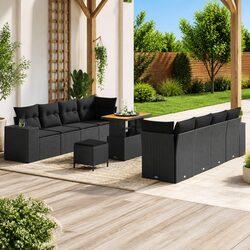 Specifications of 11-Piece Outdoor Sofa Set in Black
