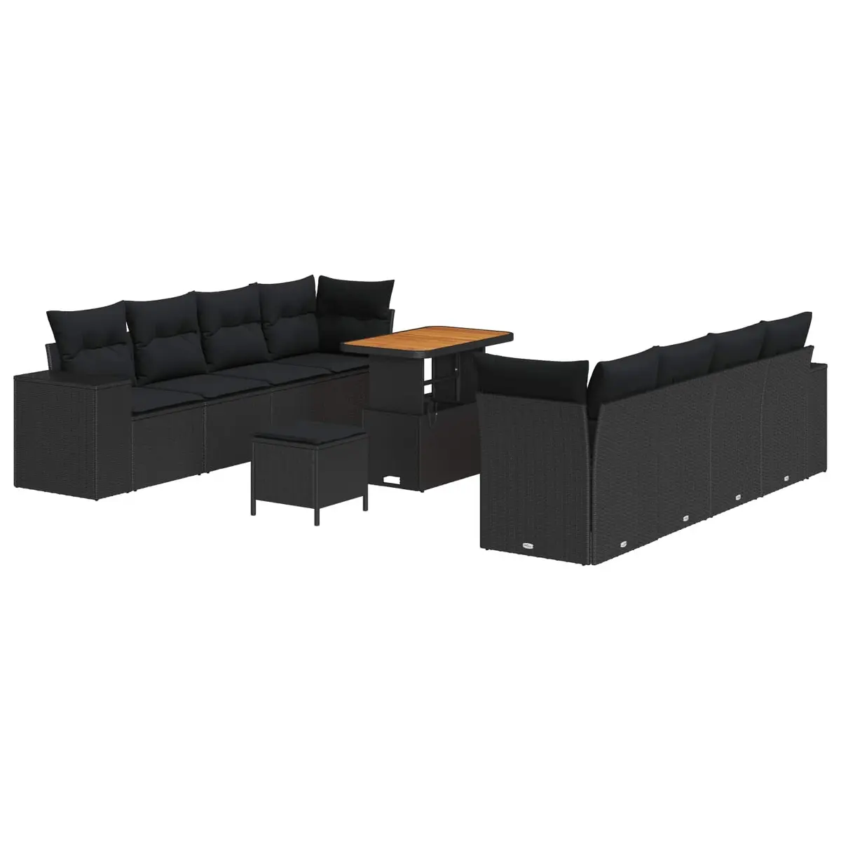 11-Piece Outdoor Sofa Set in Black