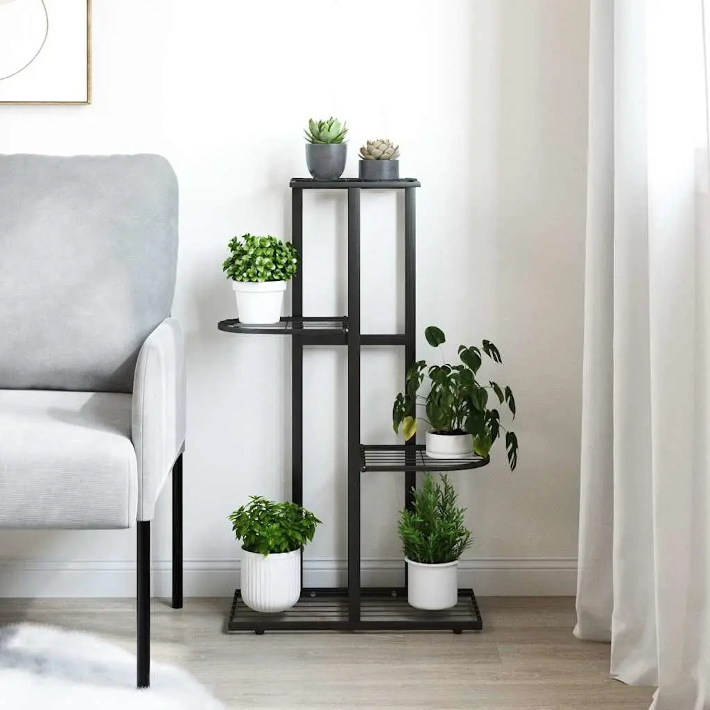 Metal Plant Stand 4-Tier Display Rack for Home and Garden 43 x 22 x 76 cm