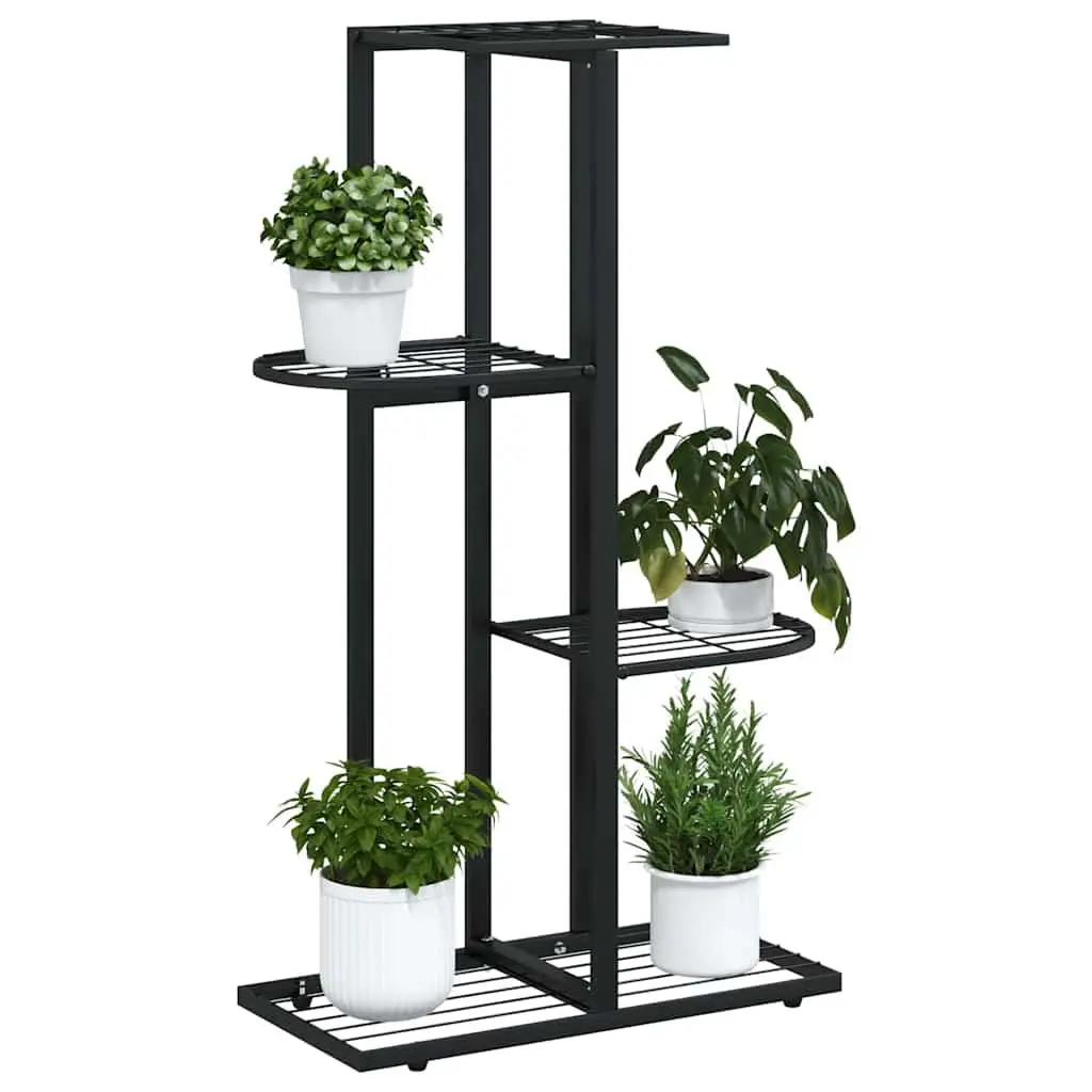 Metal Plant Stand 4-Tier Display Rack for Home and Garden 43 x 22 x 76 cm
