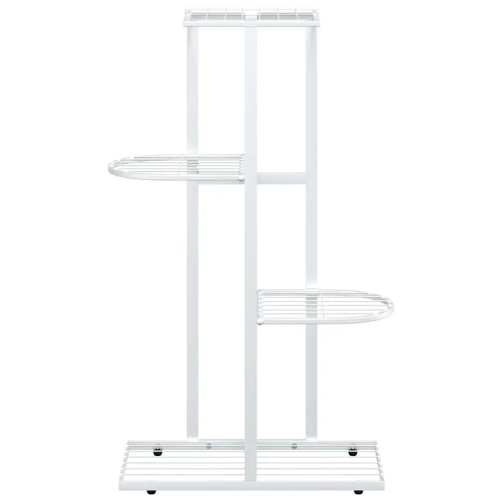 4-Tier Plant Stand Metal White for Garden Home Decoration 43 x 22 x 76 cm