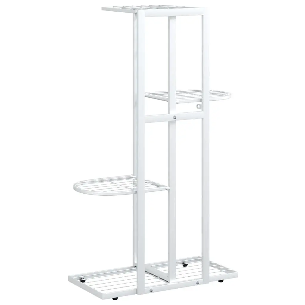 4-Tier Plant Stand Metal White for Garden Home Decoration 43 x 22 x 76 cm