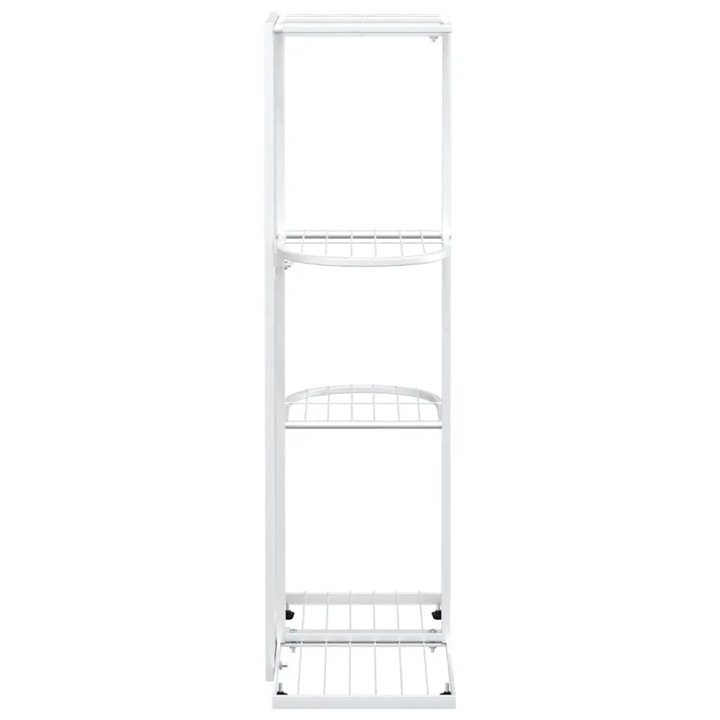 4-Tier Plant Stand Metal White for Garden Home Decoration 43 x 22 x 76 cm