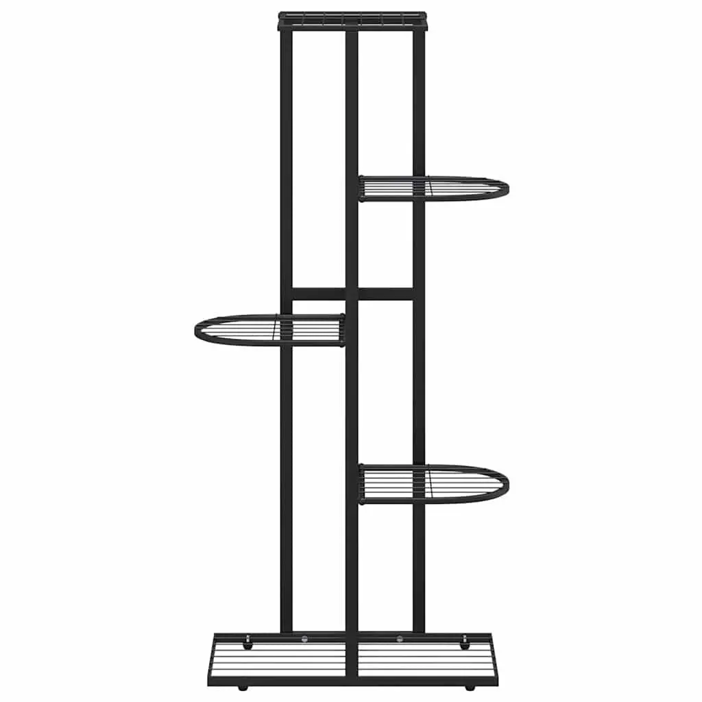 5-Tier Metal Plant Stand Flower Display Rack Garden Home Shelf 43x22x98cm Black