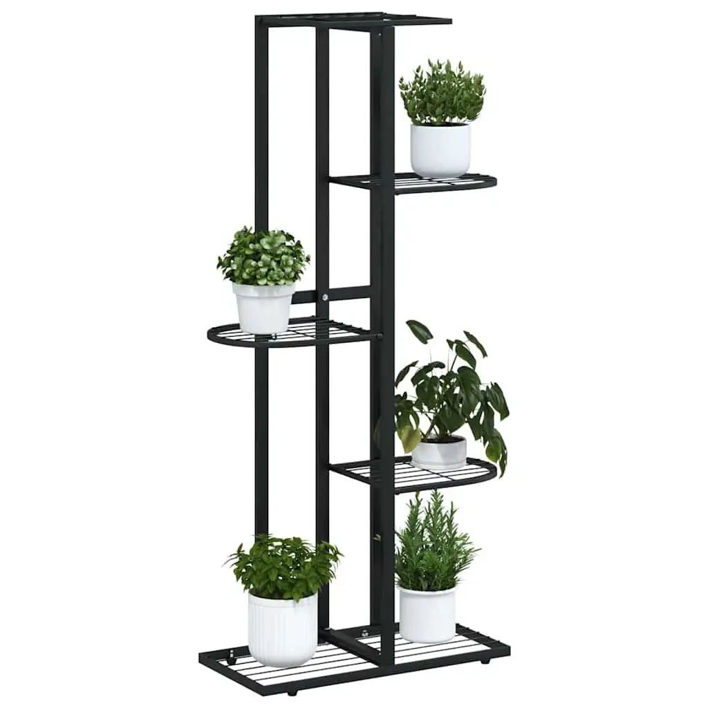 5-Tier Metal Plant Stand Flower Display Rack Garden Home Shelf 43x22x98cm Black